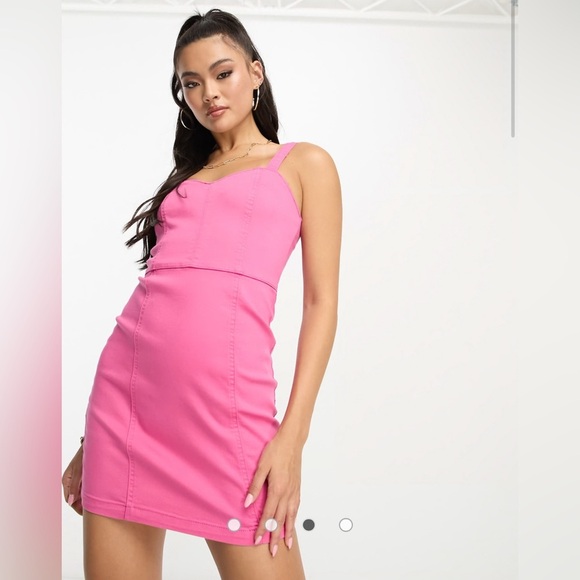 ASOS Denim Sweetheart Mini Dress - Picture 3 of 4